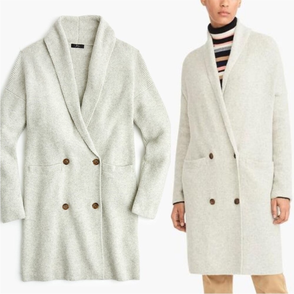 J Crew Double Breasted Shawl Collar Cardigan Coat Size Large